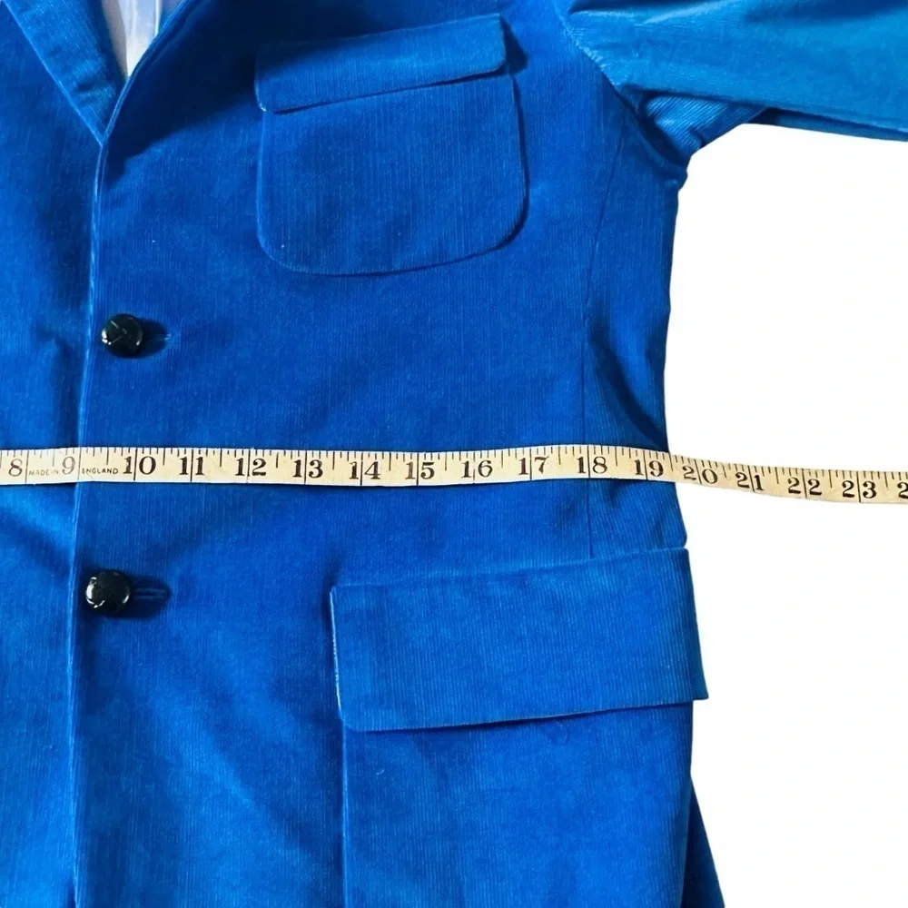Hickey Freeman Blue Micro Corduroy Blazer Sport Coat USA Men’s L Classic Fit